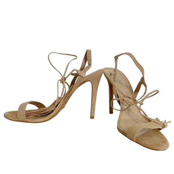 SCHUTZ Size 9.5 Beige Heel Stiletto Pom Pom Tassels Camel - Picture 6 of 12